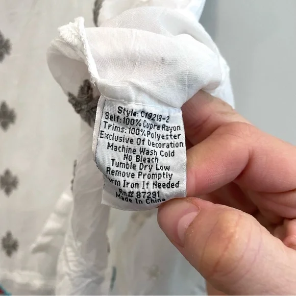 Johnny Was Colorful Floral Eyelet Embroidered Top - Picture 7 of 11